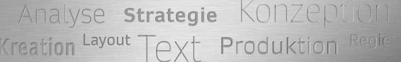 Unsere Arbeitsweise gliedert sich in: Analyse, Strategie, Kreation, Realisierung und Follow-Up